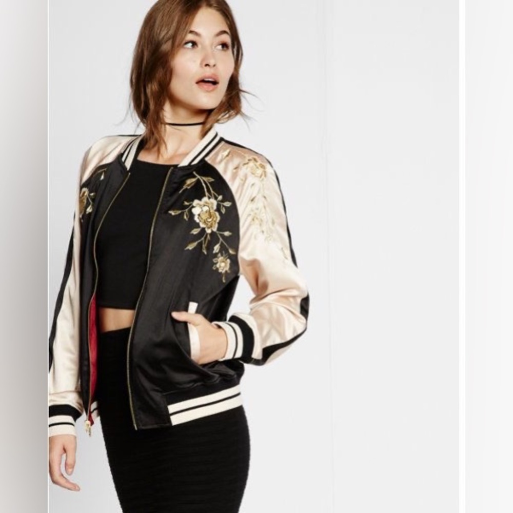 NWOT Express Reversible Embroidered Jacket. Size XS.